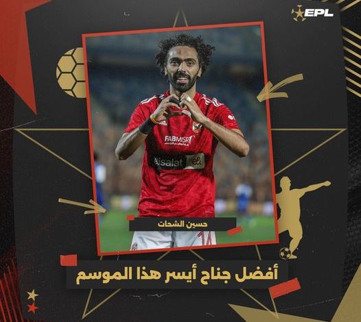 نجم الأهلي يحصل على لقب أفضل جناح أيسر بالدوري المصري في الموسم الماضي